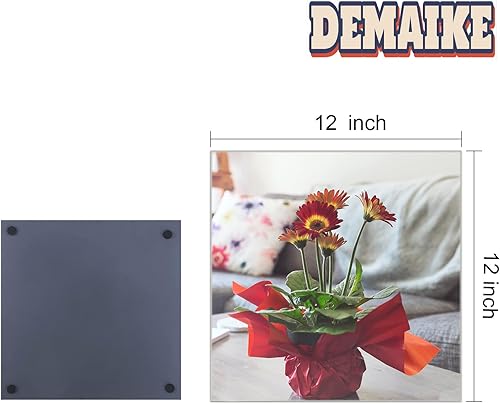 Miniatura 2 de Home Gym Essential, juego de 12 azulejos cuadrados de espejo de pared, espejo de vidrio de cuerpo completo de 12 pulgadas, paneles sin marco para