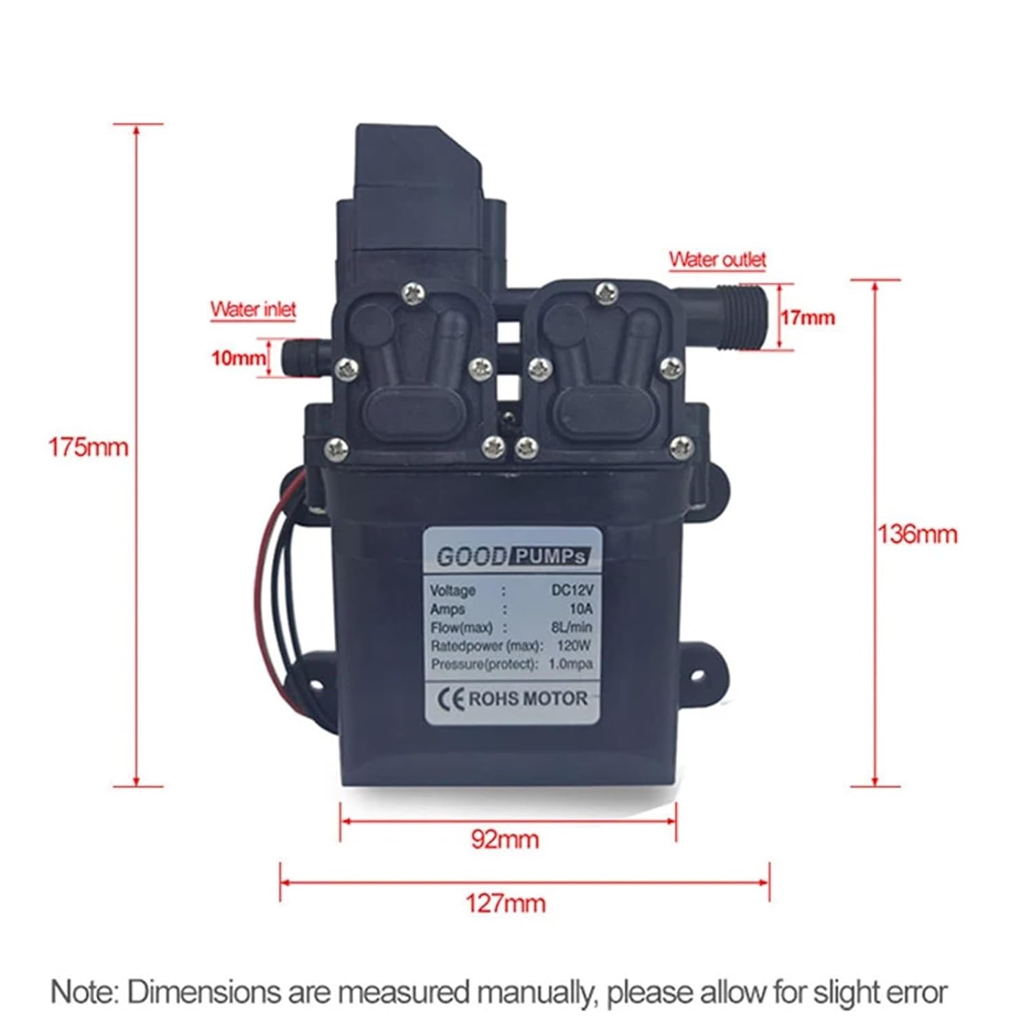 Electric Sprayer Pump 12v Self-Priming High Pressure Car Wash Diaphragm Pump Booster Pump Small Drone Sprayer Accessories