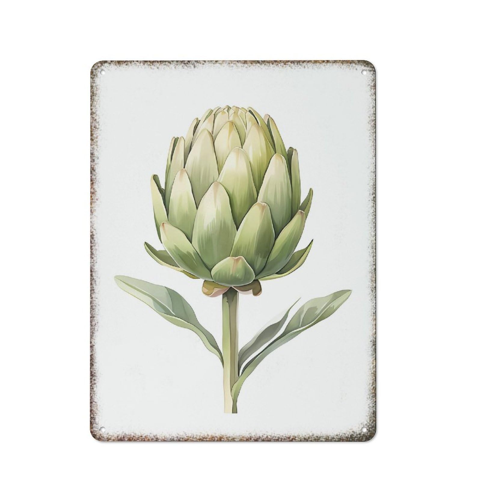 Artichoke Vegetable Kitchen Botanical High Gloss Metal Home Wall Decor 8x12 inch