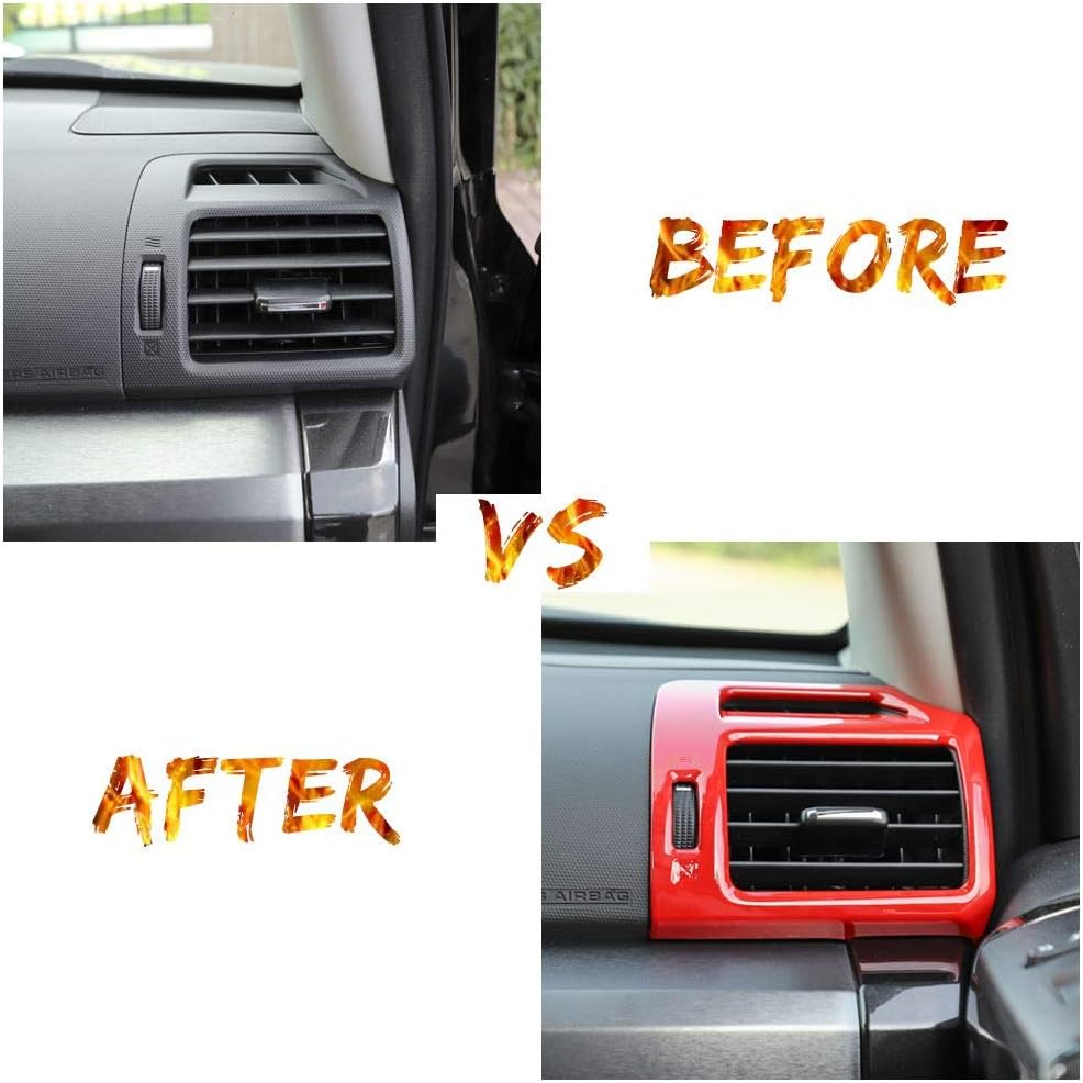 Voodonala for 4Runner Center Console Air Conditioner Outlet Vent Trim Compatible with Toyota 4Runner SUV 2010-2023(Red,2Pcs/Set)
