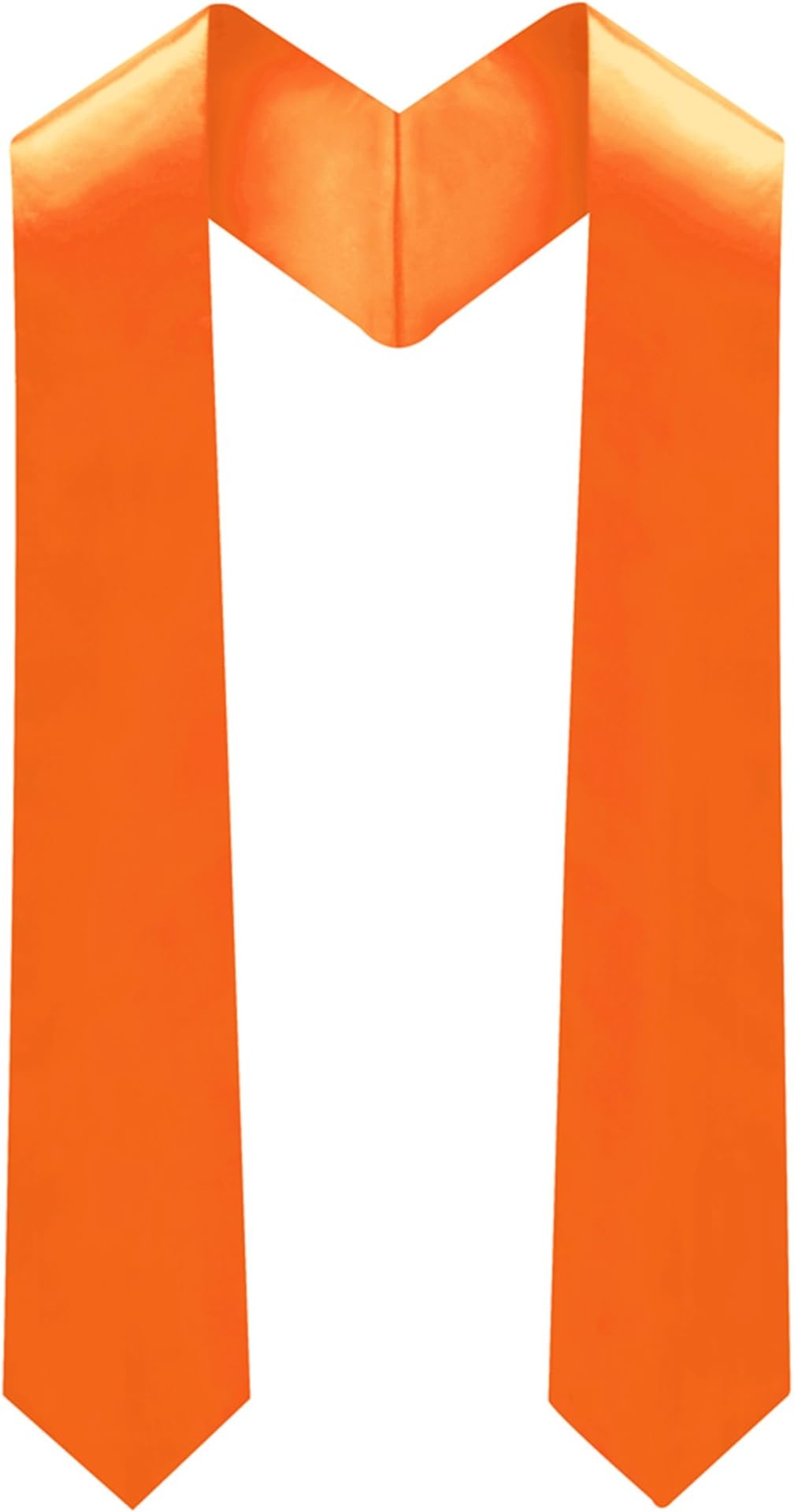 Adult Plain Graduation Stole 60" Long Orange