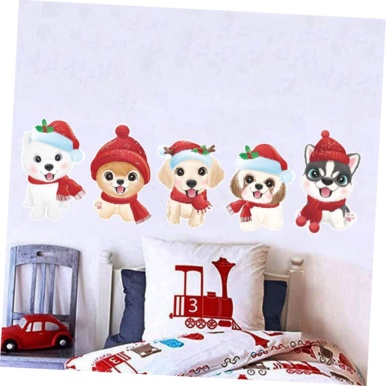 MAGICLULU 8 Fogli Etichetta Vetrofania Autoadesiva Natalizia Ornamento Gnomi Vetrofania Natalizia Decorazioni Decalcomanie Da Parete Ghirlanda Adesivo Murale Natalizio Animale Domestico Pvc