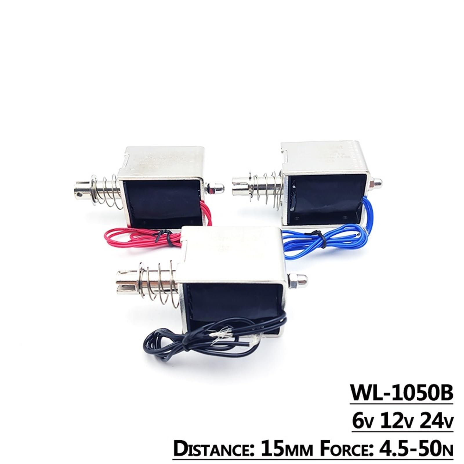 Elettromagnete solenoide tipo push-pull WL-1050B 6 V 12 24 forza di spinta 4,5-50 N 15 mm telaio aperto magnete elettrico lineare 1 pezzo(24V)