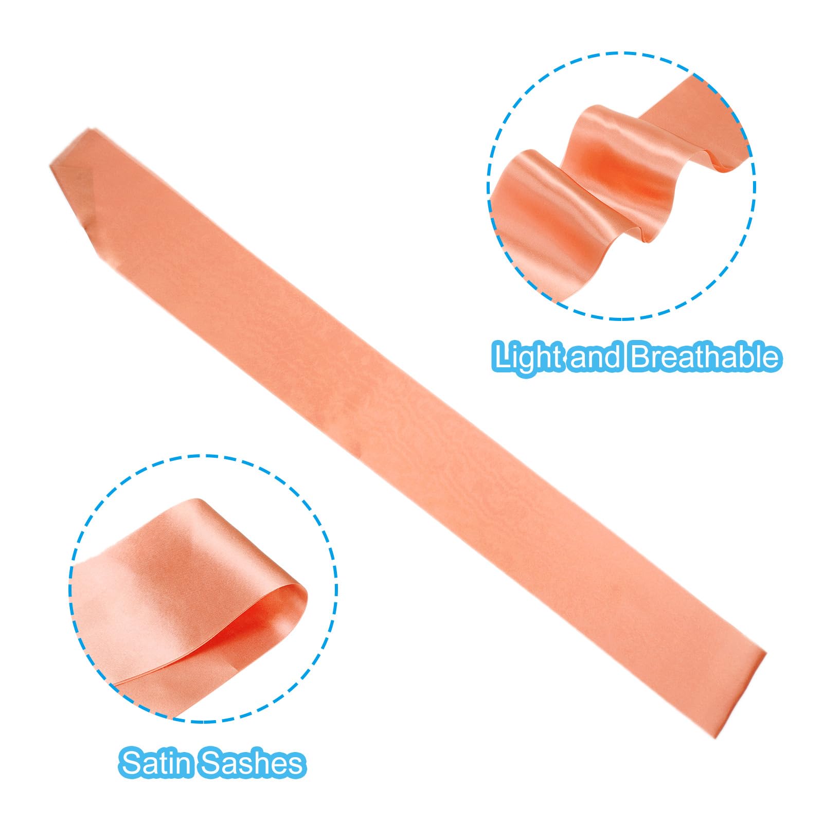 PATIKIL Orange Satin Sash, DIY Customizable Luxury Prom Queen Sash for Weddings Graduations, Parties, 63"x4" - Image 3
