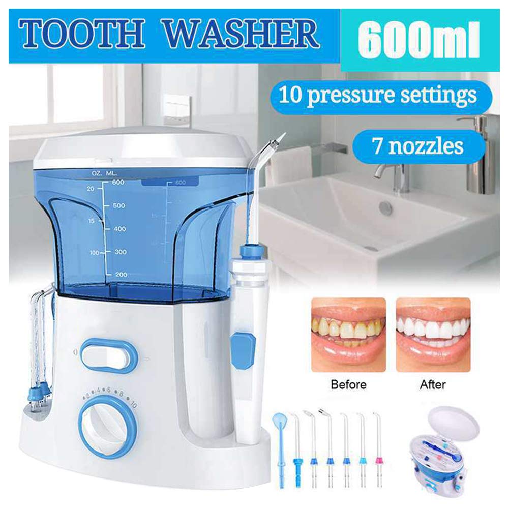 Flosser de Agua de encimera Irrigador bucal doméstico Limpiador Dental de Dientes con 7 Puntas, para el Cuidado de los Dientes del SPA Familiar