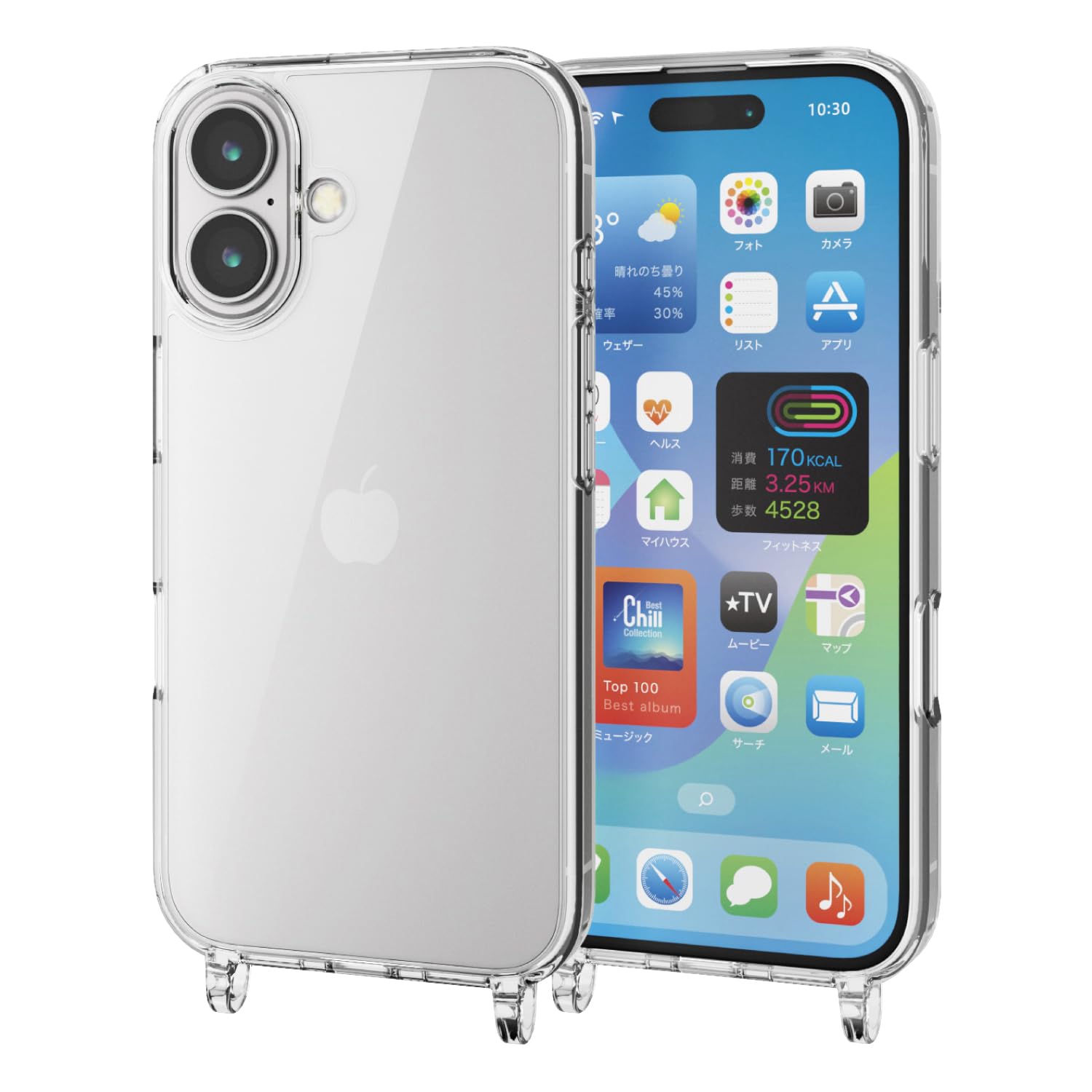 Amazon.co.jp: エレコム iPhone 16 ケース クリア 背面硬度5H 