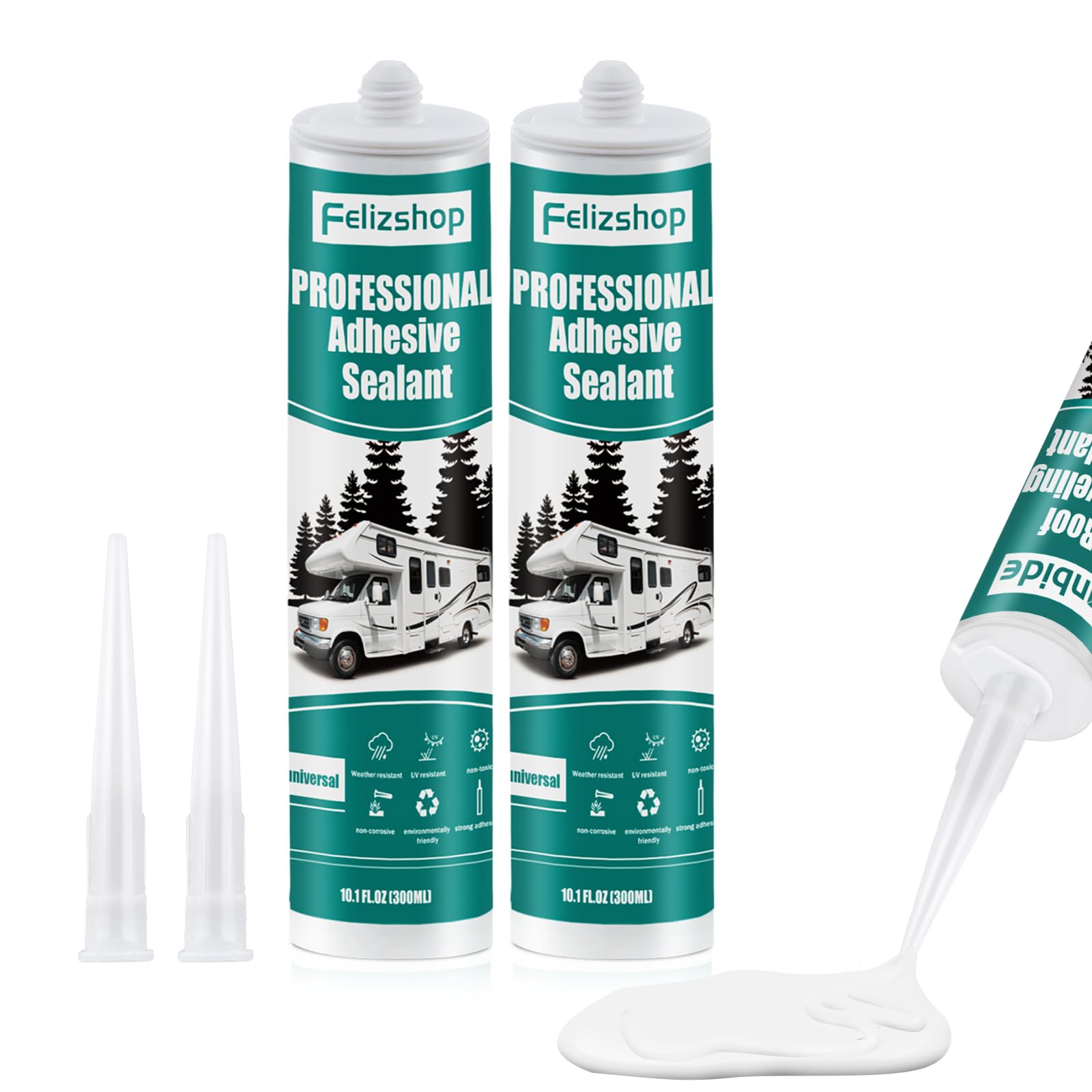 Sellador de techo para autocaravanas y autocaravanas, color blanco, autonivelante, impermeable, para autocaravana, sellador de sil