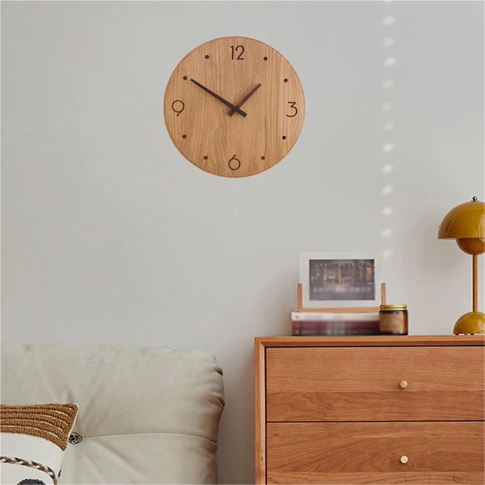 Cucina Orologio da parete in legno massello nordico con movimento al quarzo silenzioso, alimentato a batteria Decorazioni per interni