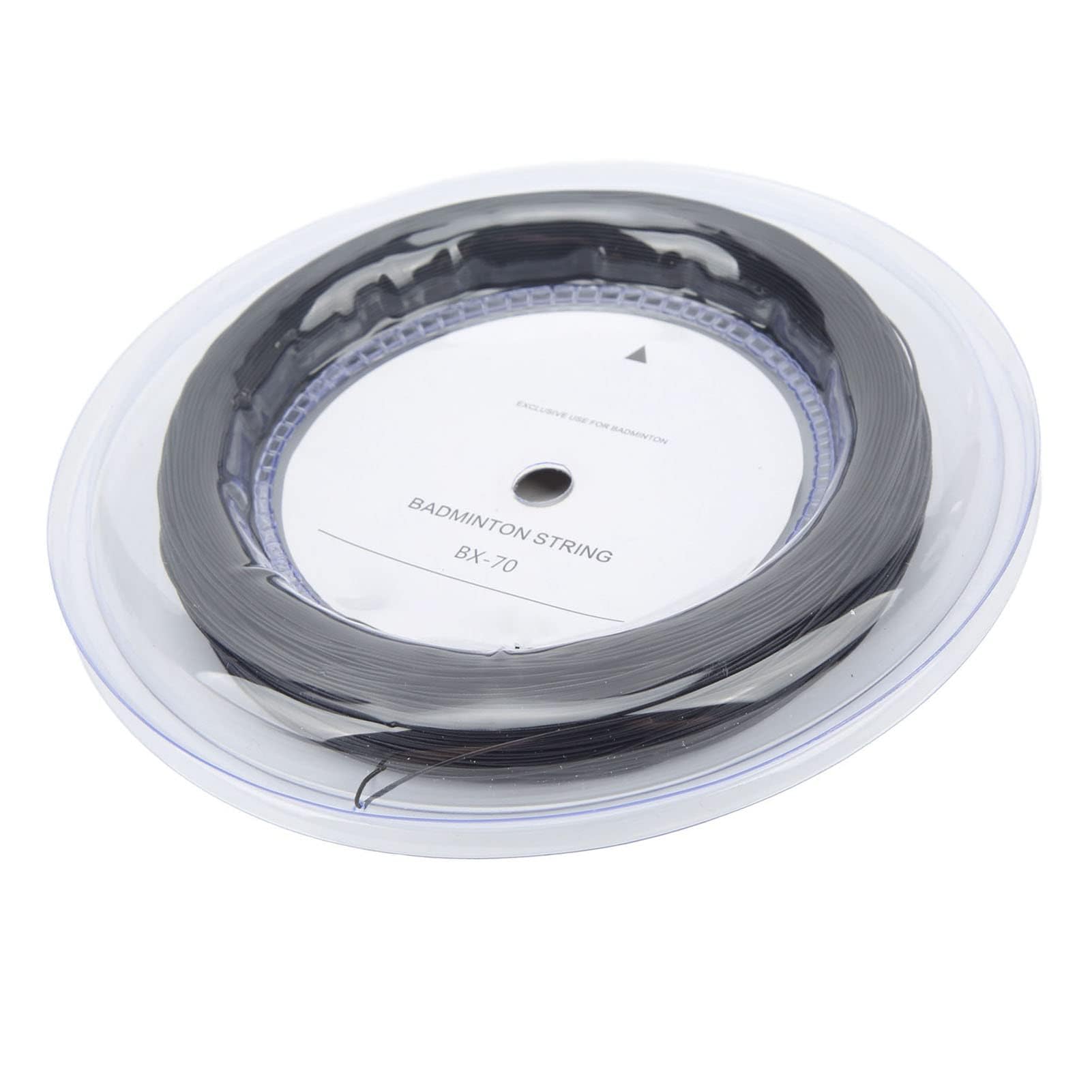 Cuerda de Raqueta de Bádminton Profesional, Piezas de Repuesto de Bobina de 0,7mm y 200m, Color Brillante de Alta Elasticidad (Black)
