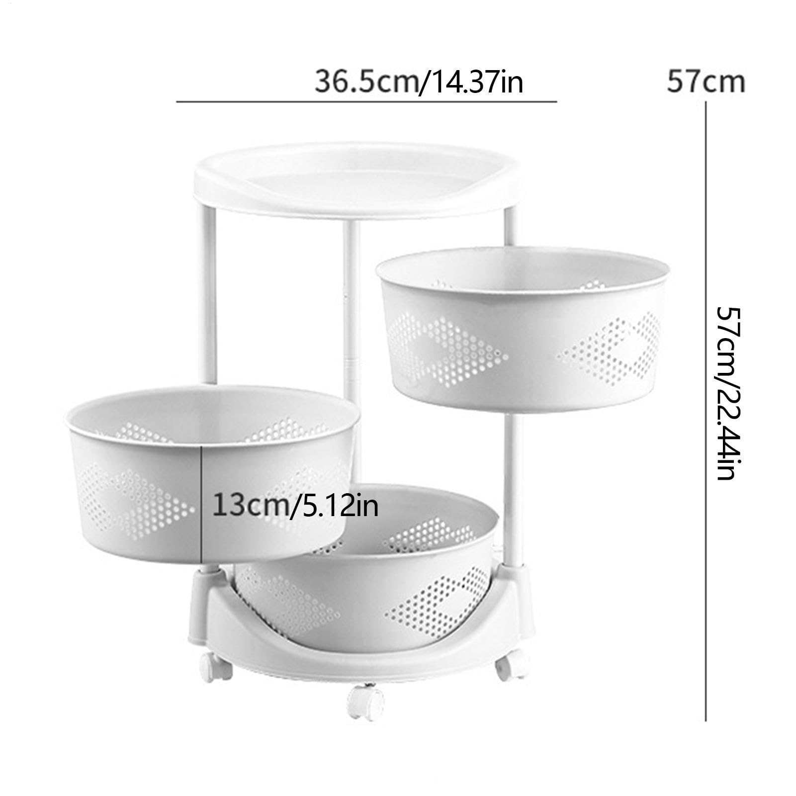 Estantería giratoria de Almacenamiento – 360 estantes giratorios de | Almacenamiento | Estantería organizadora Rolling Storage Cart, Multicapa – Estantería de Almacenamiento de Alimentos práctica