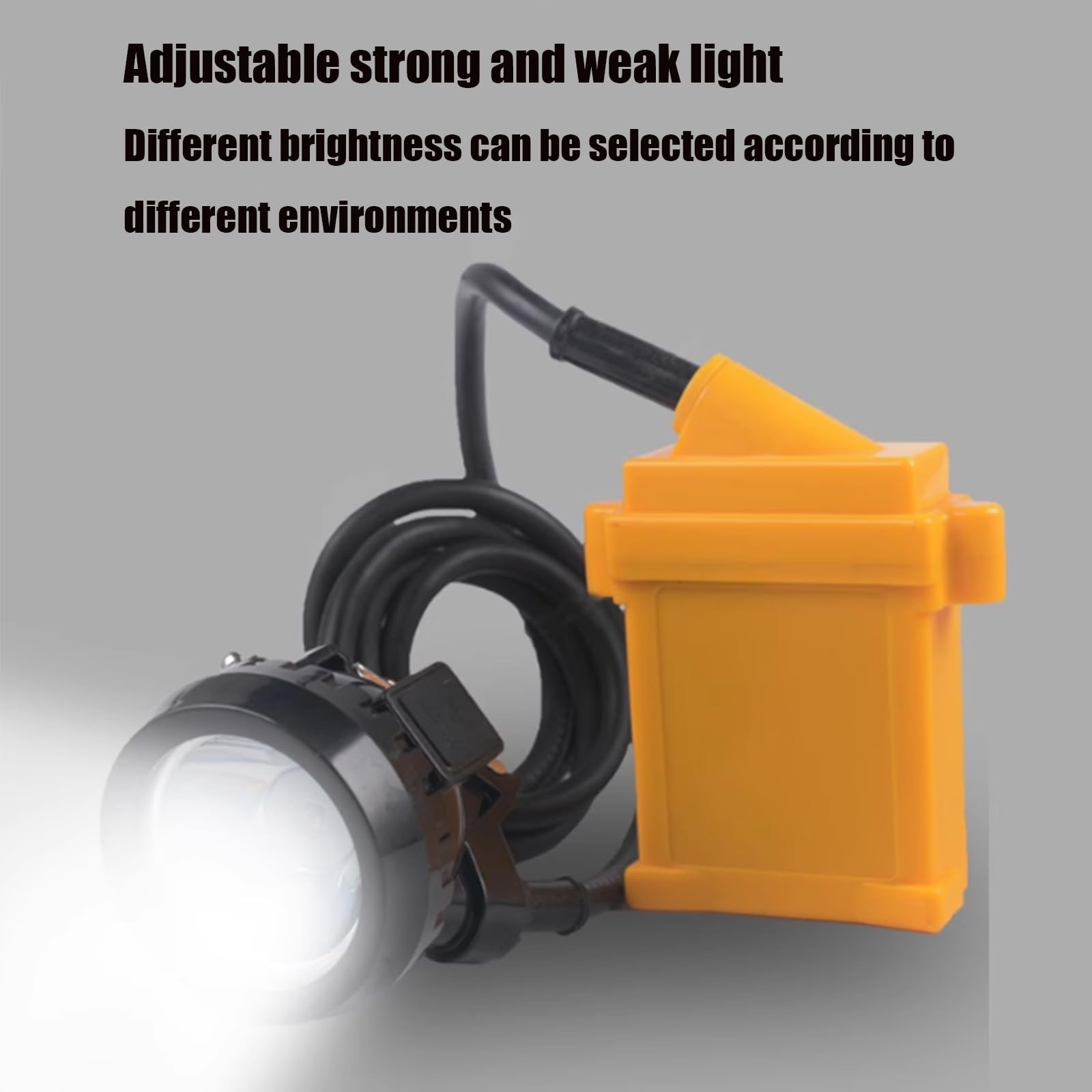 Lampa górnicza montowana na głowicy 5 W, mocna lekka, ultra jasna, mocna, lekka lampa górnicza odporna na wybuch w kopalni węgla (z czarnym hełmem)