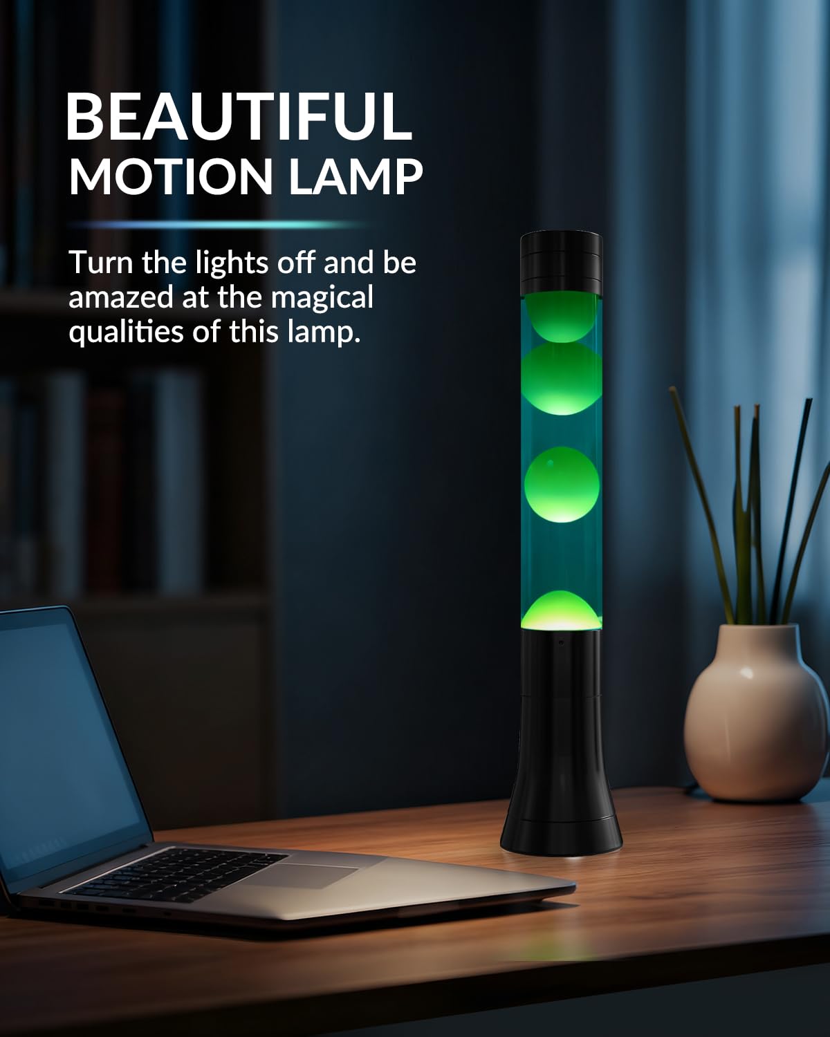 Klarlight Dekoracyjna lampa z efektem lawy na Wielkanoc, zielona wosk, niebieski płyn, kojący ruch lawy, lampa na relaks, świąteczny prezent, 39 cm, z 2 odbłyśnikami R39 25W E14, wtyczka BS, AC 220