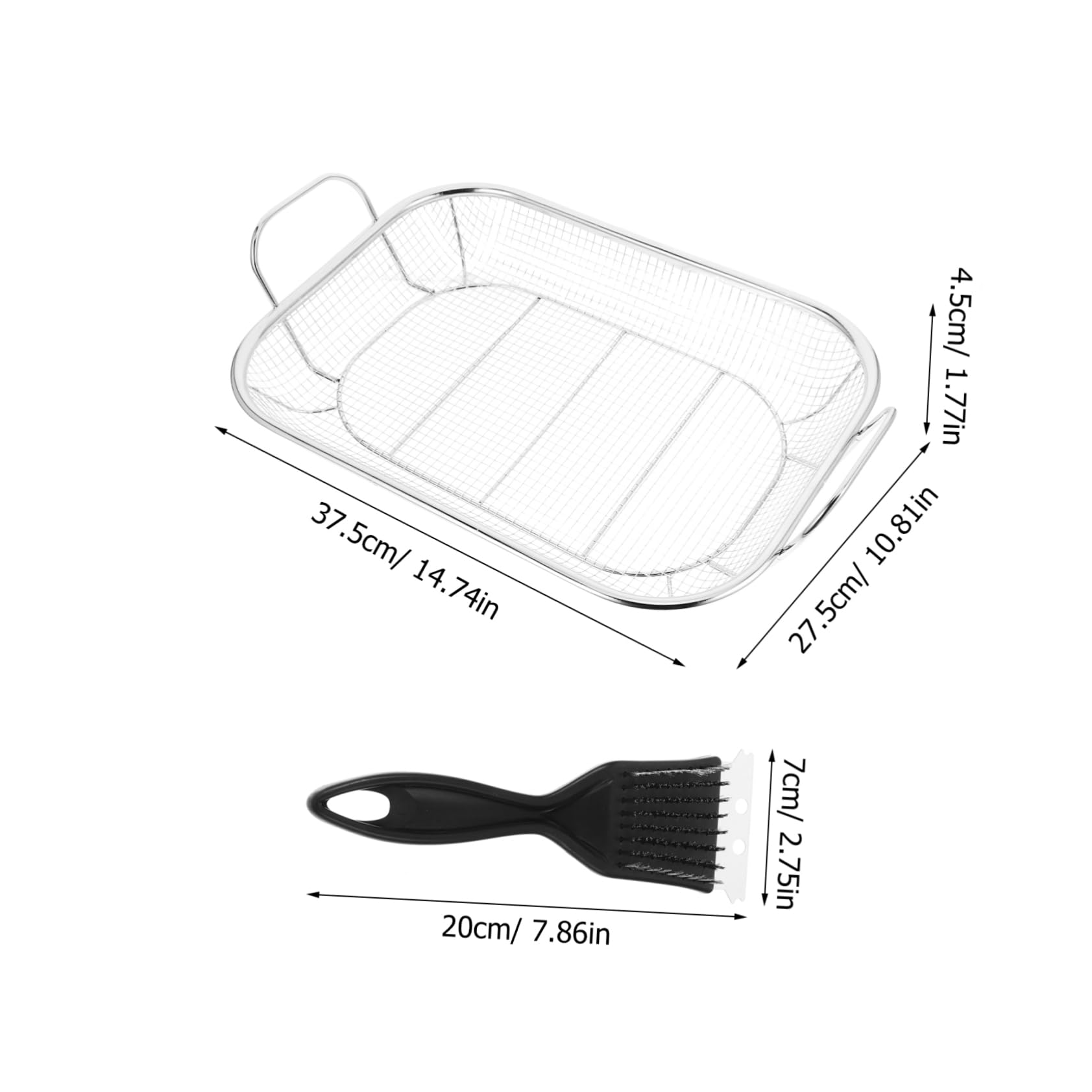 Milisten Outdoor Food Grill Basket Sturdy Stainless Steel Grill Tray Barbecue Baskets for Chicken Wings