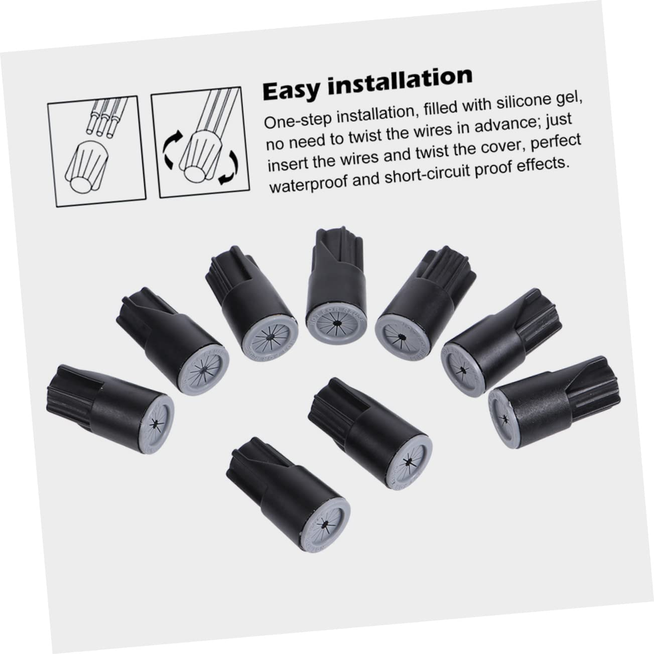 Gatuida 150 Piezas Tapa de engaste impermeable terminal de cable conector impermeable conector de cable conectores de cable a prueba de agua cable eléctrico conector eléctrico