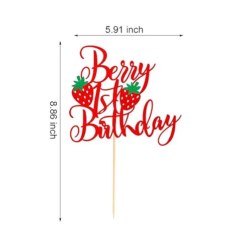 Miniatura 8 de Arthsdite Strawberry Sweet One - Decoración para pastel de fresas para primer o primer cumpleaños, para temática de frutas dulces, baby shower,