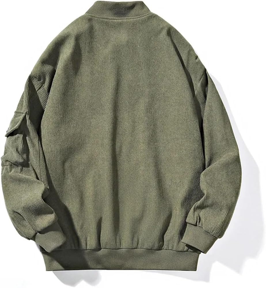 Men Casual Baseball Collar Jacket Coats For Solid Color Comfortable Outerwear Outdoor Zipper Clothing