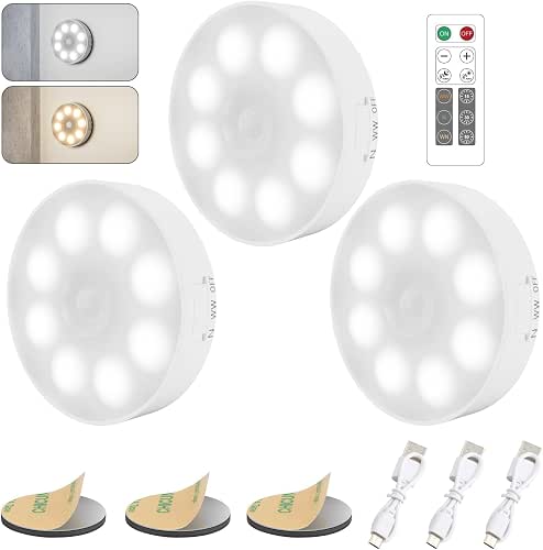 16 LEDs Under Cabinet Lights [with Remote], 3 Pack Wireless