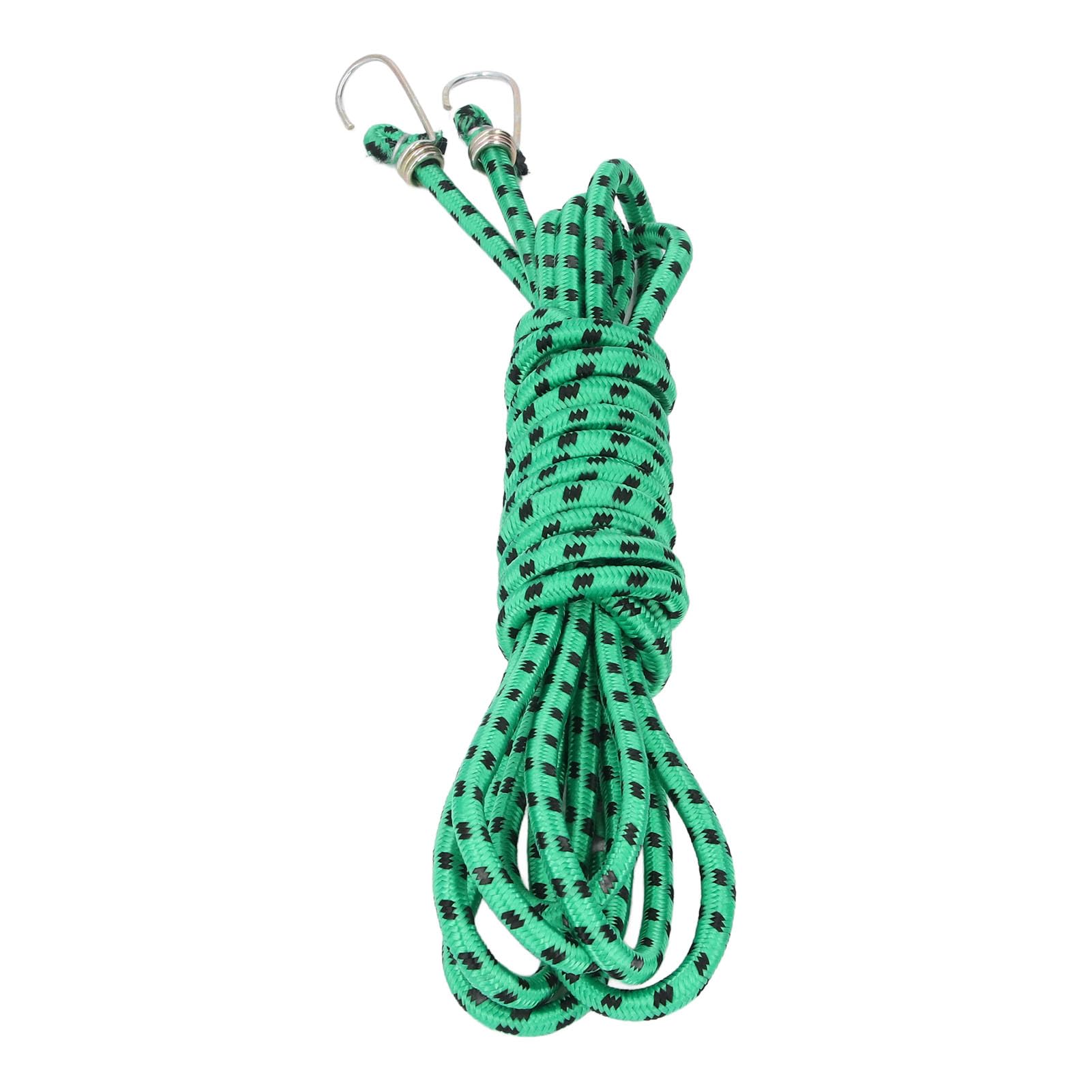 5 Pezzi Corde Bungee con Gancio, Corda Elastica in Gomma Addensata Verde da 19,7 Piedi Cinghie per Bagagli Pesanti per Fissare i Bagagli dei teloni