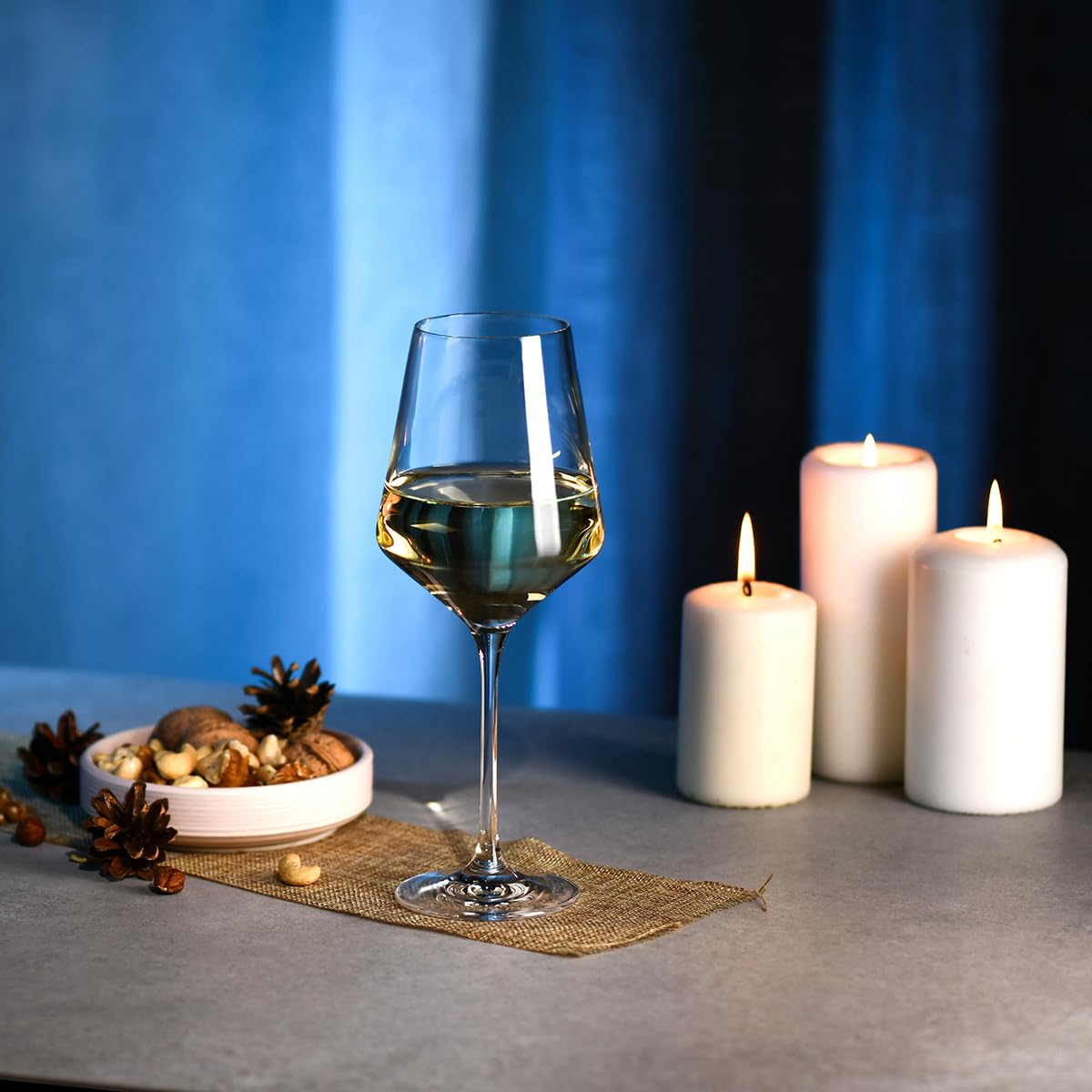 Krosno Weißweingläser 450 ml – 6 Stück – Avantgarde Kollektion – bleifreier Kristall – Elegantes Design und schlanke Silhouette