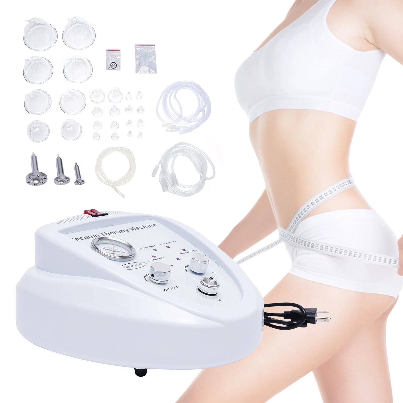 Vakuumgerät,Vakuum Massagegerät,Elektrische Schröpfen Massage Sätze,mit 3 Pumpen,kann 360,6 Modi Körpermassage Schönheit Maschine,für Körperkorrektur, formung und -massage