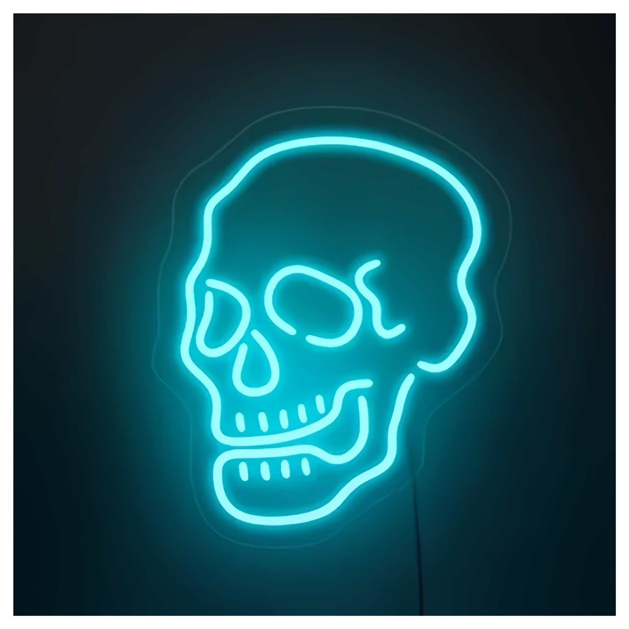 Shouxi B Sign Lamp Skull Head Neon Sign Light Adjustable Rightness For Edroom Game Room Party Ar Gathering Clu Bistro Wall Art Decor 42Cm