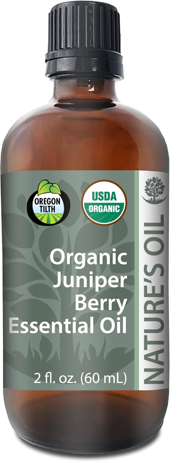 Nature's Oil Juniper Berry Essential Oil, 60ml, Pure, USDA Certified Organic, GC/MS Tested