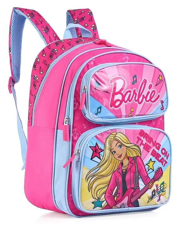 Image of STRIDERS Barbie Glam School Backpack for Kids - Stylish, Durable, Lightweight Backpack with Padded Comfortable Straps & Spacious Compartments - Perfect for School,Tution,Picnic & Play