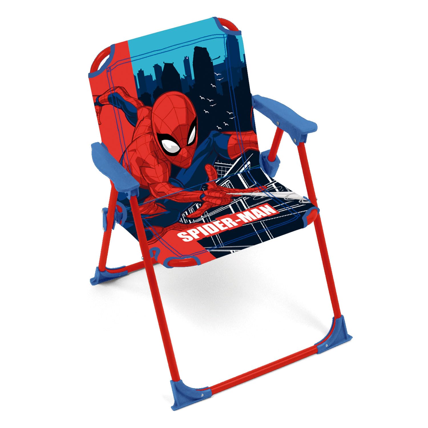 ARDITEX Marvel Spiderman Klappstuhl mit Armlehnen, 38 x 32 x 53 cm, geeignet für Garten, Camping, Strand oder Berge, ideal für Jungen und Mädchen.