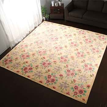 Amazon | 【StorePocket】 シルク 中国段通 120段 8×8才 約243cm×243cm