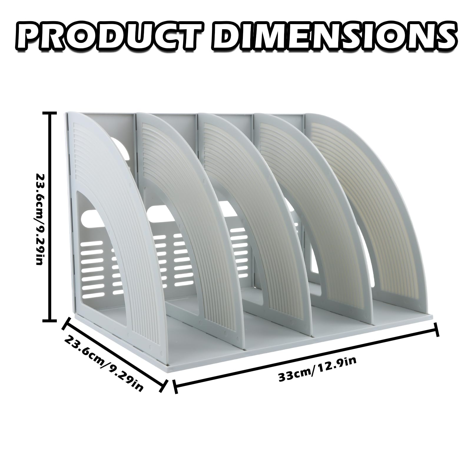 Soporte de 4 Compartimentos para Revistas, Revistero Archivador Plastico, Titulares Documento Pantalla Divisores Gabinete Rack de Almacenamiento caja Organizadora, para Oficina Escuela (Negro)