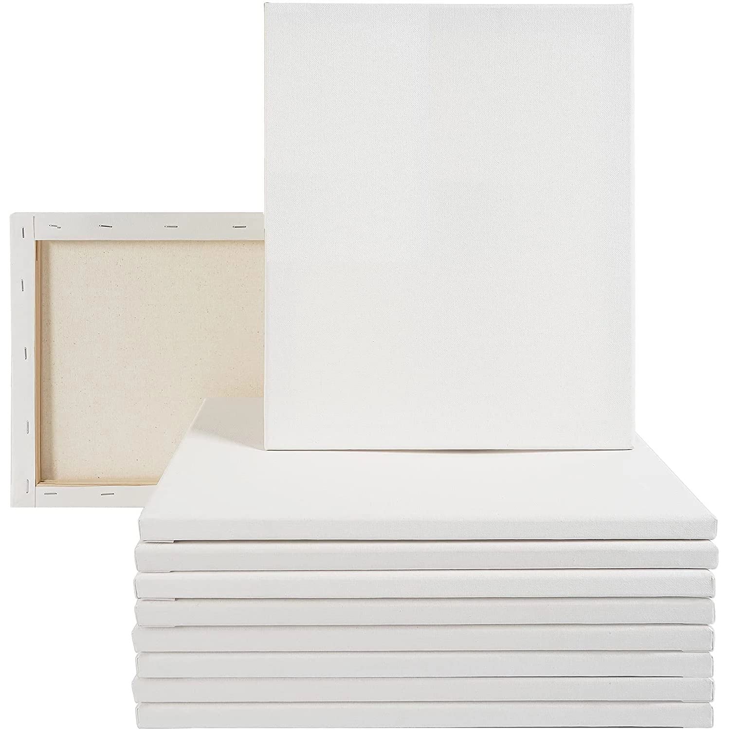 Paquete de 10 paneles de lienzo rectangulares de 40 x 30 cm, 100 % algodón, 100 % algodón, para pintura, manualidades, dibujo, acrílico, lienzo, pintura al óleo, bricolaje, niños y adultos