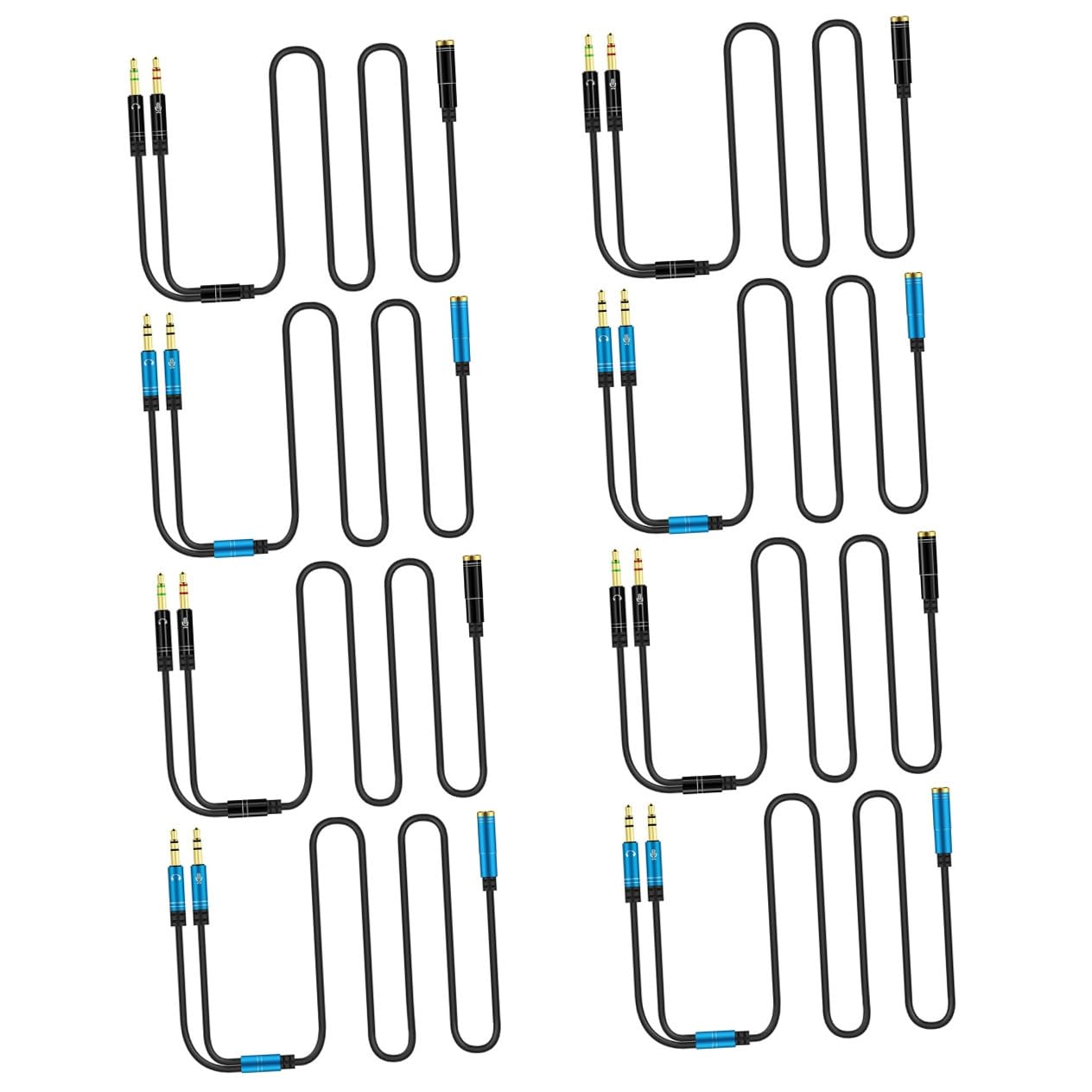 ABOOFAN 8stücke Klinken-Splitter Kabel Für Audio Und Mikrofon Dual Female Adapter Für Desktop-Computer Und Laptop Praktische Lösung Für Headsets