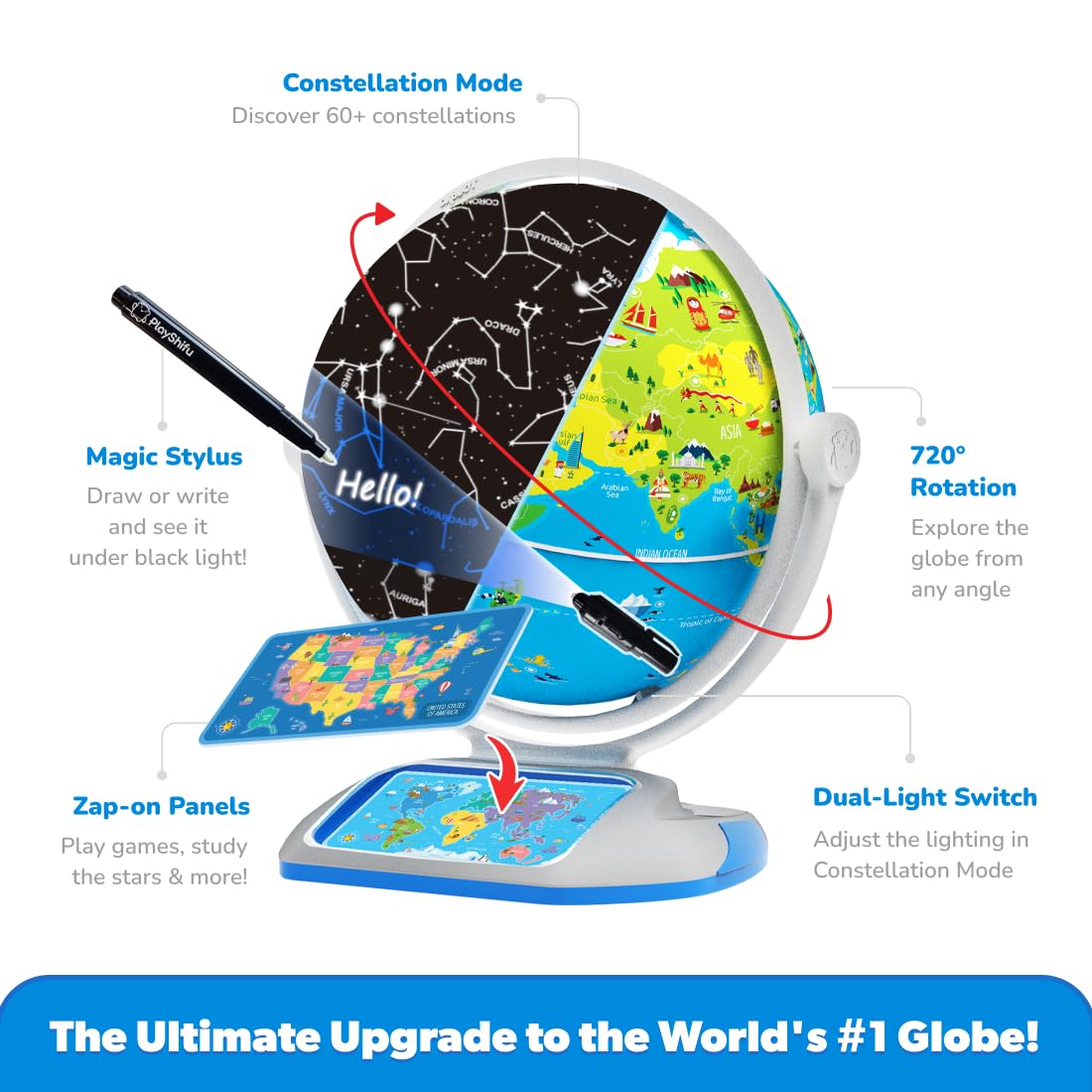 PlayShifu Globe for Children – Orboot Earth: Interactive Kids Globe with 1000+ Facts on Animals, Places & Monuments | Tech-Powered Learning Toy & STEM Gift for Kids Ages 4–10, view 11