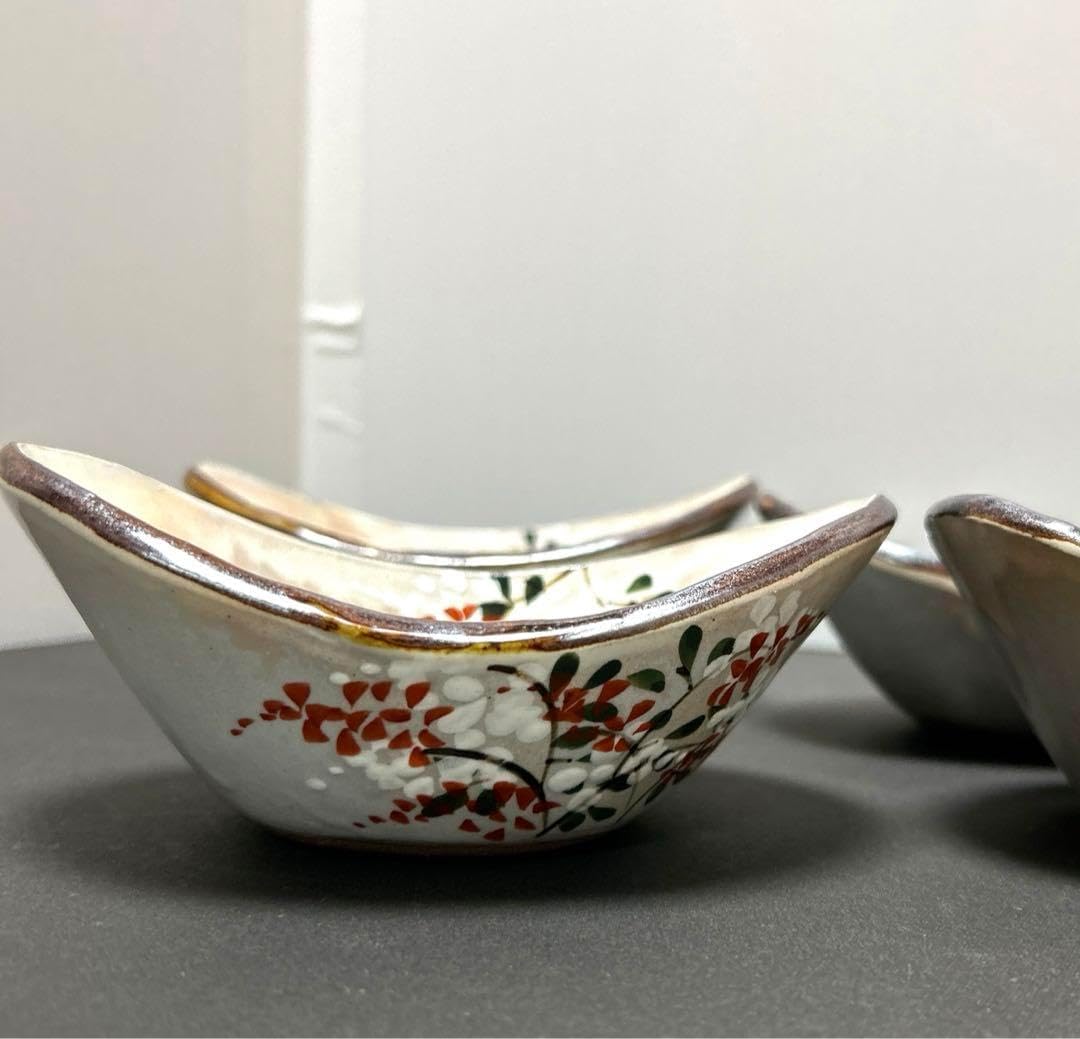京焼 清水焼 森俊山 変形 小付 向付 小鉢 4客 京焼・