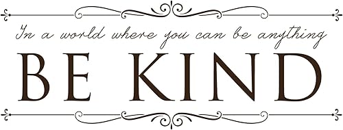 Miniatura 3 de Calcomanía inspiradora para pared, diseño de texto en inglés «In A World Where You Can Be Anything Be Kind», decoración para el hogar, aula,