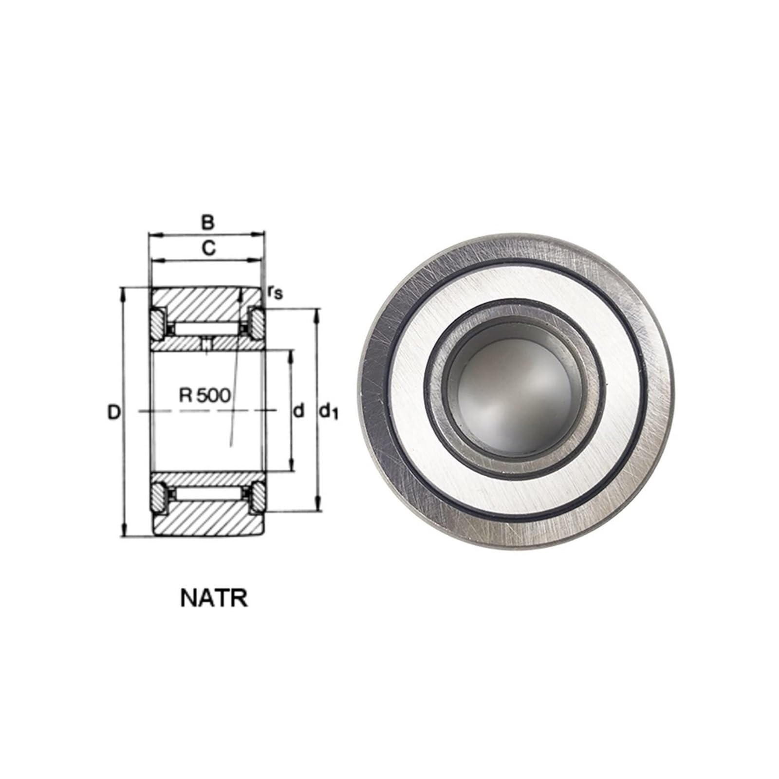 Aspectos 1 Uds. Rodillo de soporte tipo perno, rodamiento de agujas NATR NATV5 6 8 10 12 15 17 20 25 30 35 40 50 PP (NATR20PP 20X47X25)(NATR50PP 50X90X32)