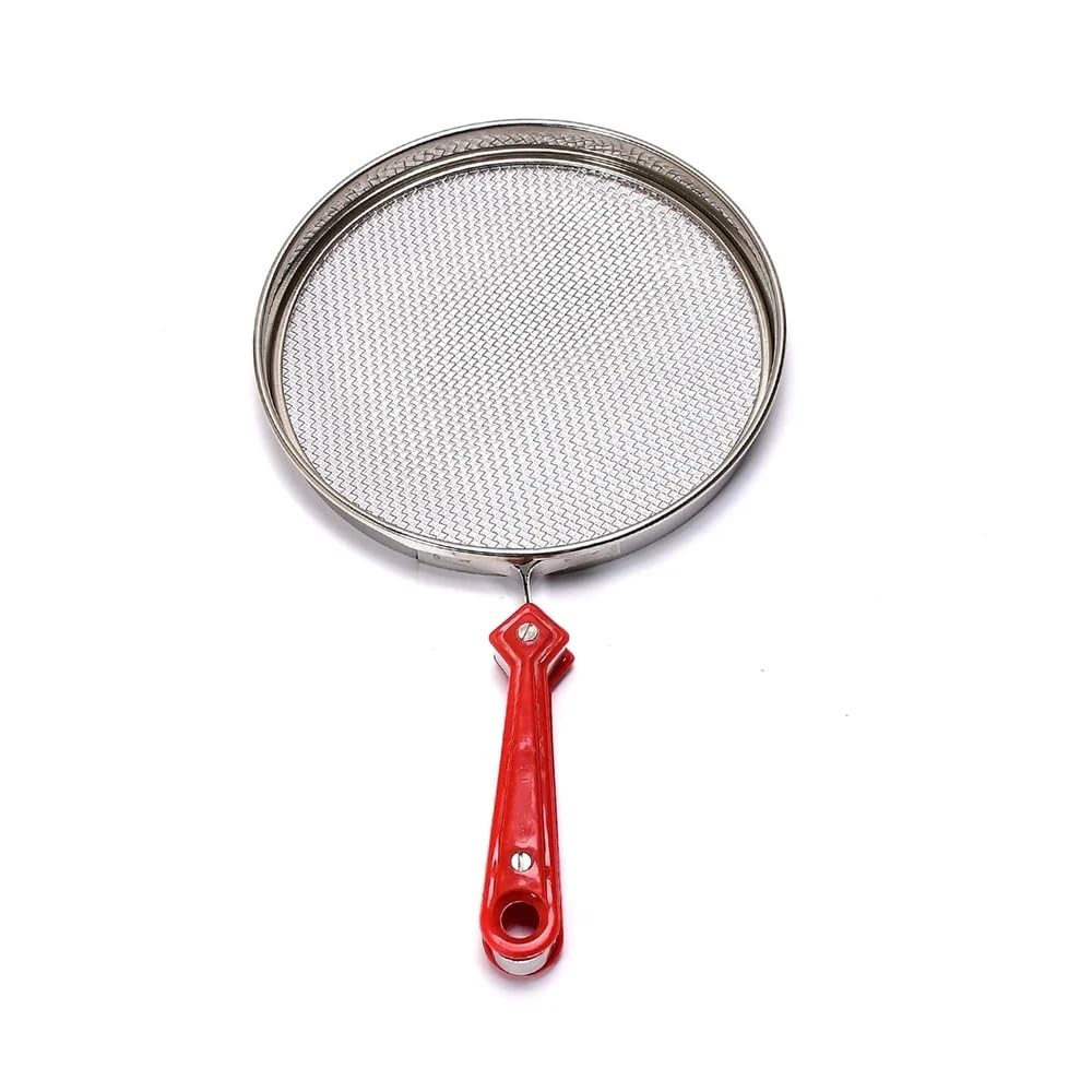Stainless Steel Roti or Roasting Grill, 25.5 cm Round Mesh with Handle, Multi-Purpose Cooking Pan for Gas, Charcoal Barbecue Stove (25 cm Fine Mesh Papad Roaster)