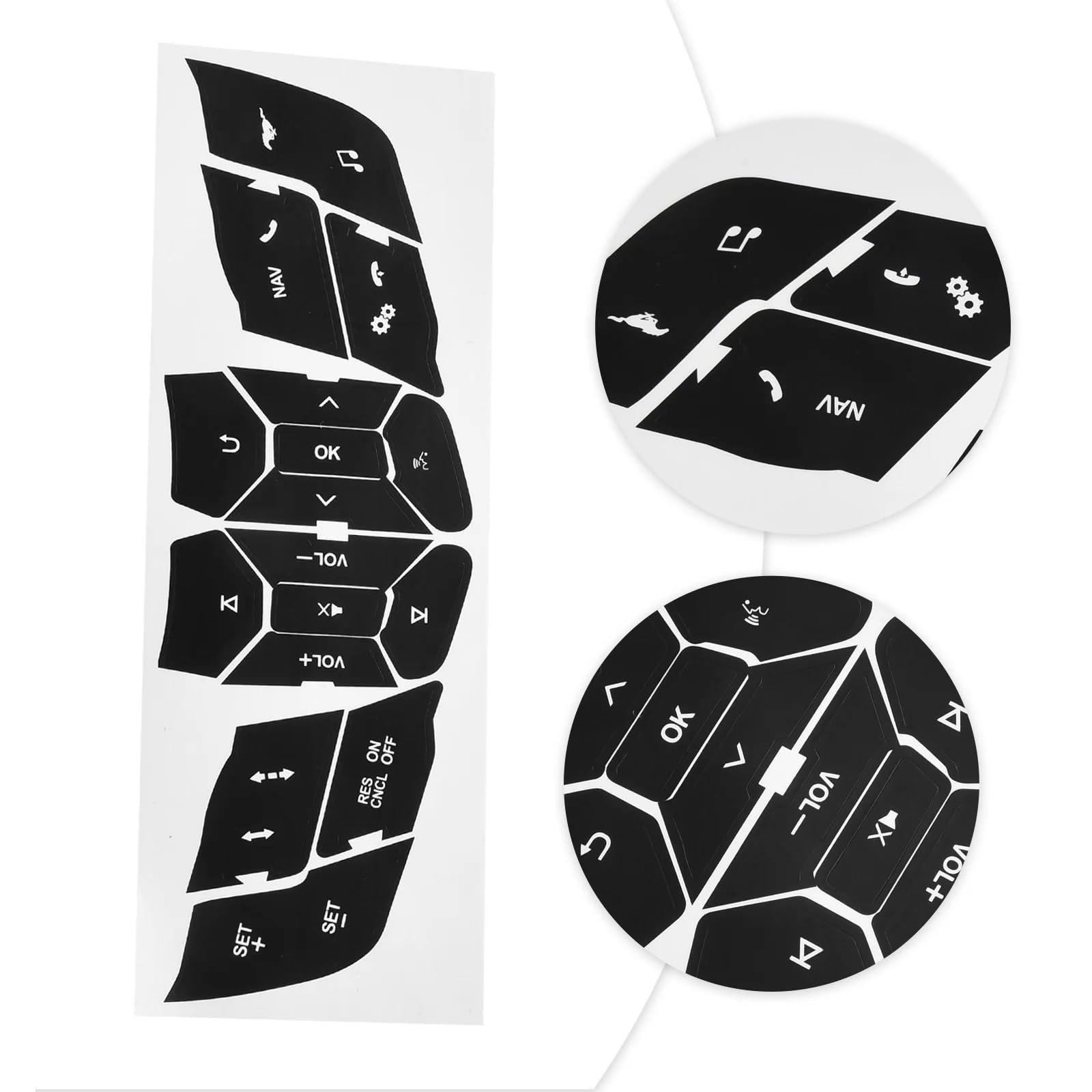 Wsbojxth One Color Repair Patch Compatible With Mustang 2019 2020 2021 2022 Steering Wheel Button Repair Decals Stickers Abs Button Repair Sticker