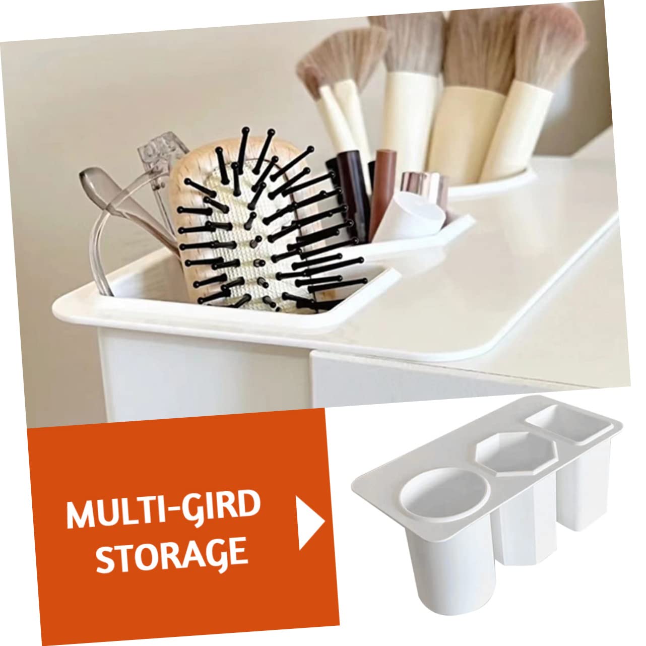 Portapenne da Scrivania a 3 Scomparti, 2 Pezzi, Plastico Bianco | Cassetti, Pulizia Facile, Design Semplice ed Elegante, Uso Versatile per Professionisti