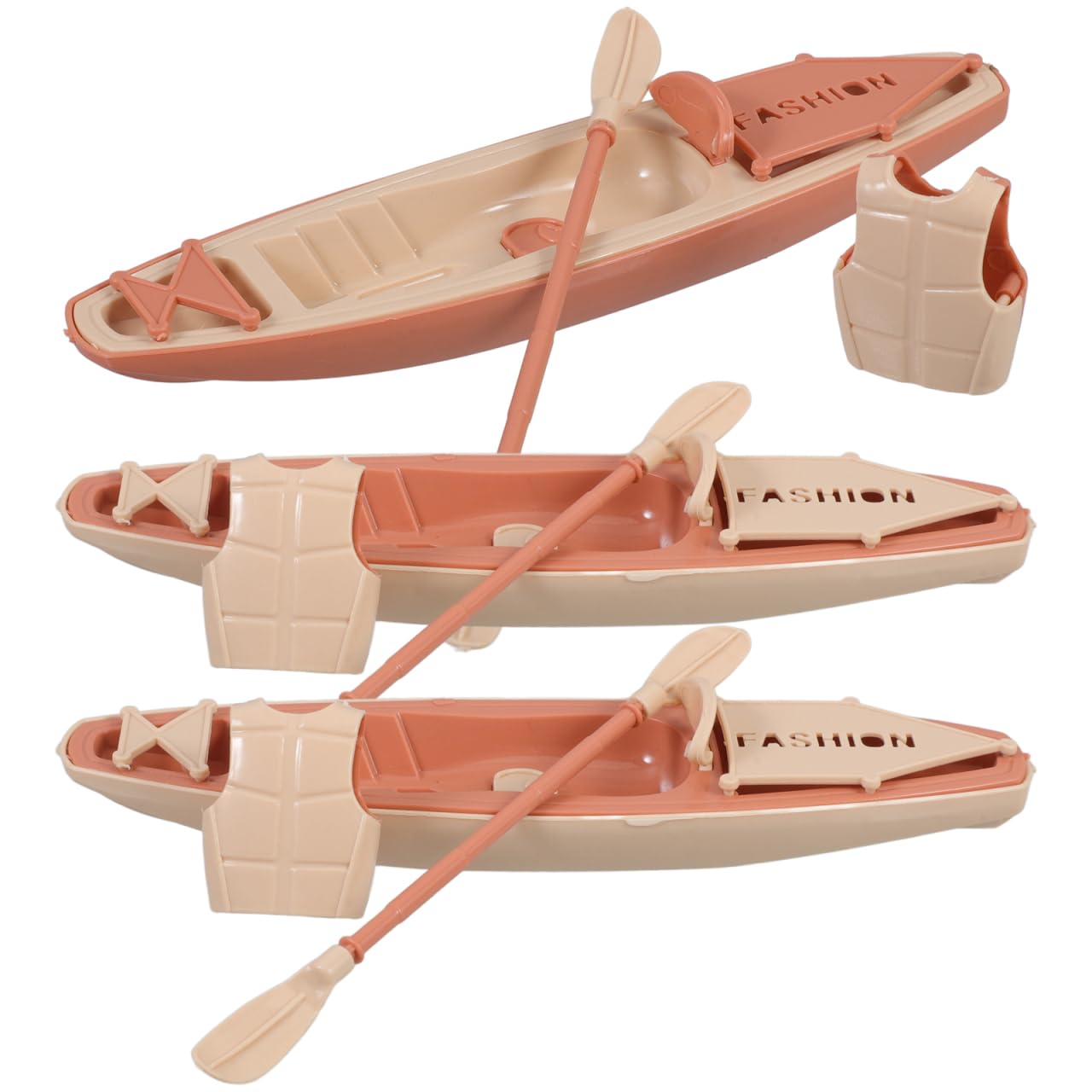 Toyvian 3 adornos de barco de plástico de 19 5 cm para kayak de juguete de remo de canoa para decoración de tartas de cumpleaños, decoración de mesa de oficina