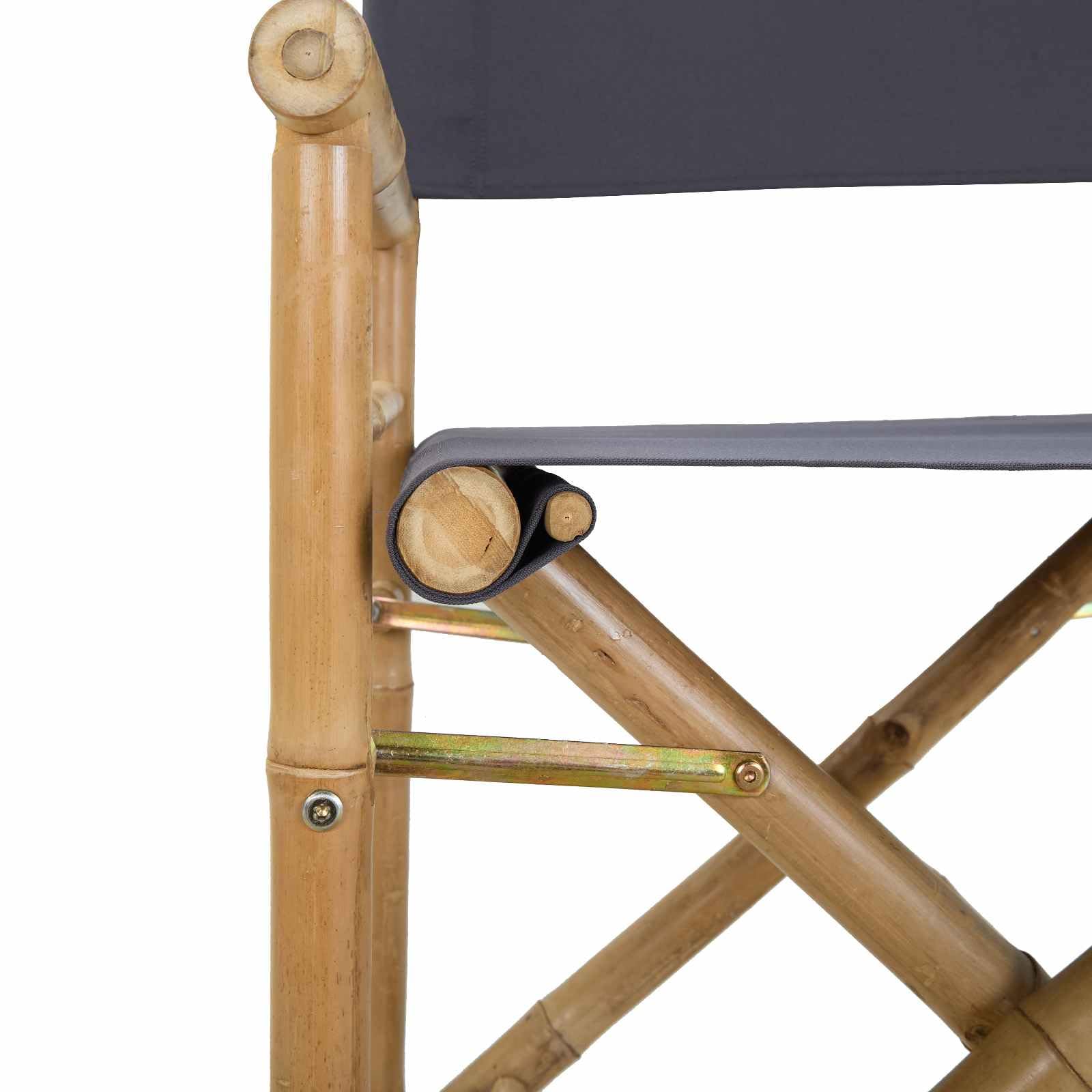 Set di 2 sedie da regista pieghevoli in bambù, elegante sedia da regista naturale, per giardino, balcone e interni, stabile sedia pieghevole con braccioli, 58 x 48 x 115 cm