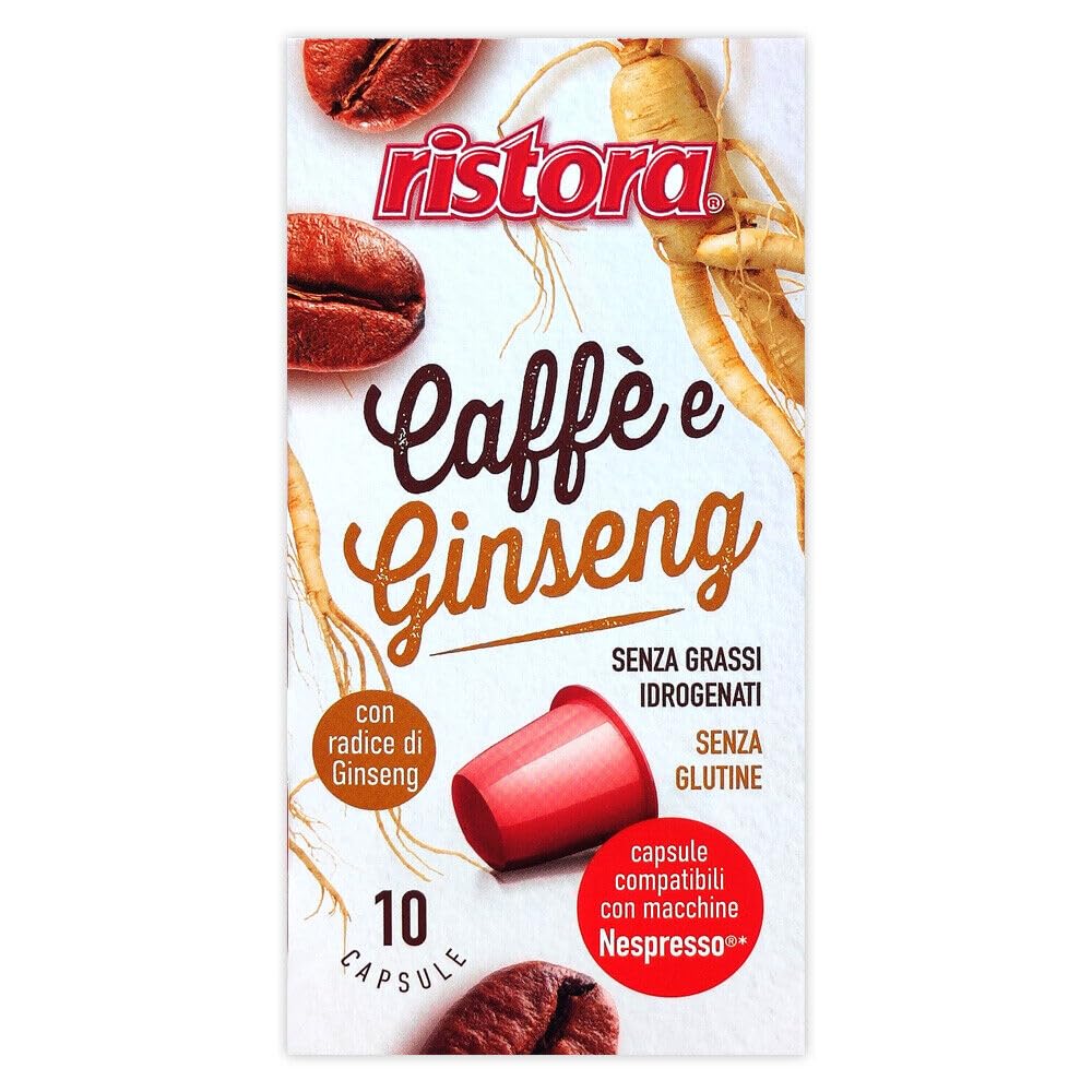Ristora - 120 cápsulas de café y ginseng compatibles con Nespresso