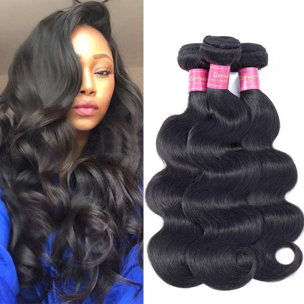 Brazilian Virgin Hair 3 Bundles Body Wave Weft 10A Unprocessed Human Hair Weave Extensions Natural Color 3pcs (10 10 10)