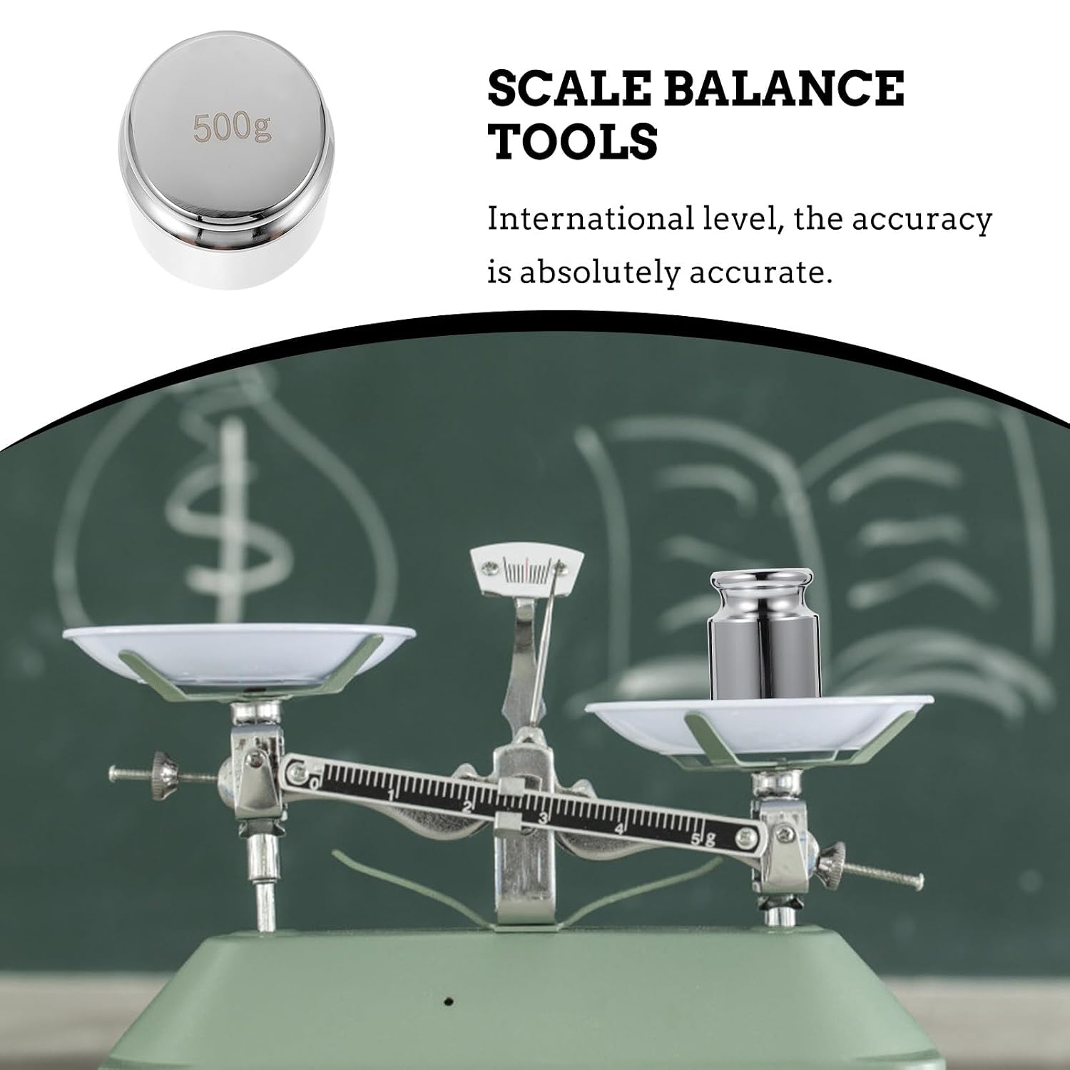 CALLARON 500g M1 Class Chrome Plated Calibration Weight, Precision Steel Balance Weight for Lab and Digital Scale Calibration, Educational Testing Instrument