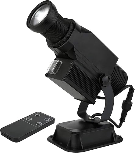 HILITING - Proyector giratorio GOBO de 15 W para exteriores, IP65, impermeable, con control remoto y luz de efecto DJ, incluye vidrio personalizado