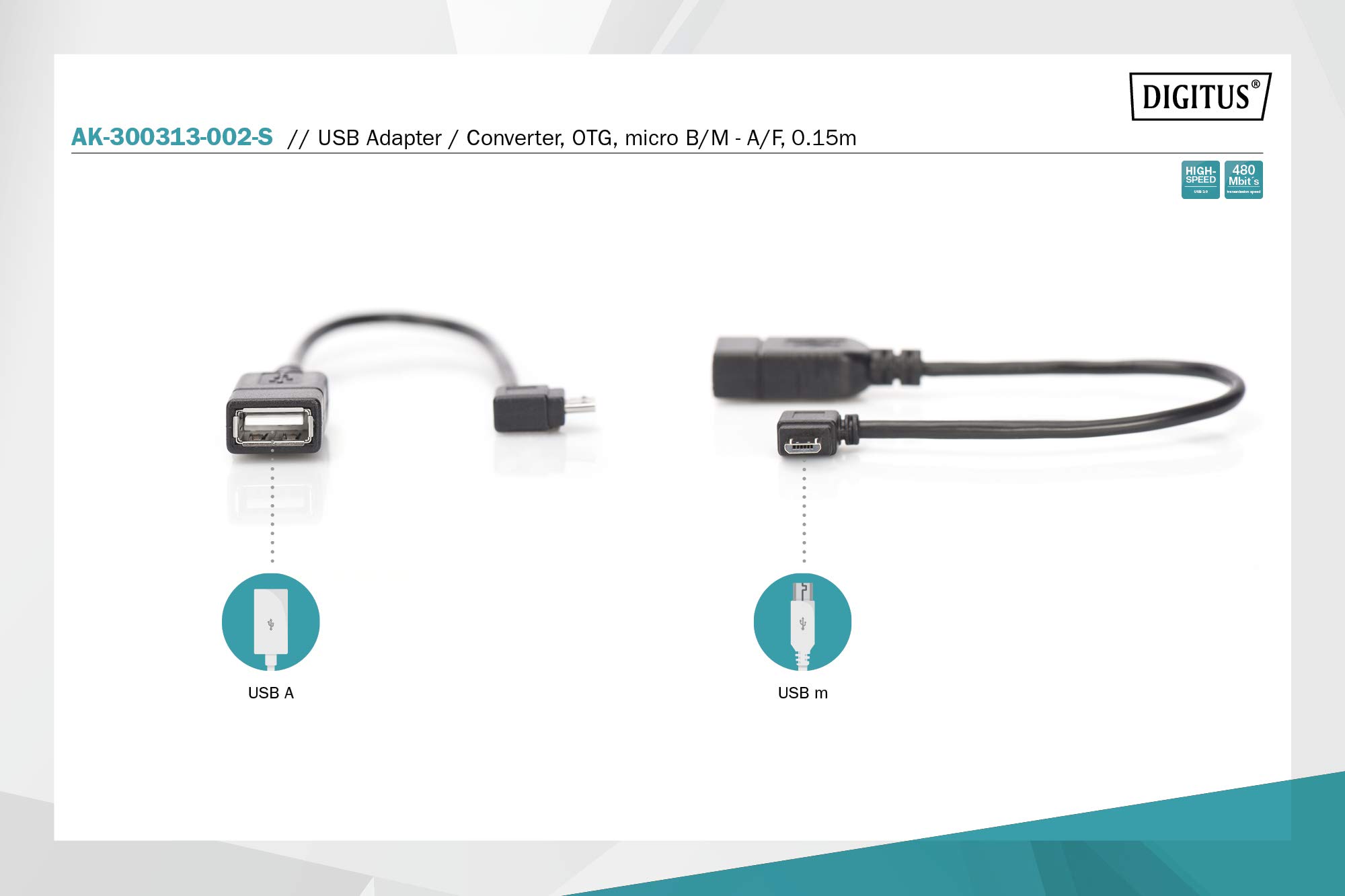 Cavo Adattatore OTG Micro USB Maschio A USB 2.0 B Host – 3ft Per Stampante E HDD