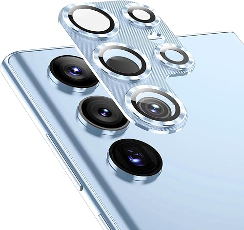 Miniatura 18 de AFARER Protector de lente de cámara para Samsung Galaxy S23 Ultra, resistente a los arañazos, ultra fino, vidrio templado 9H con bordes de aluminio