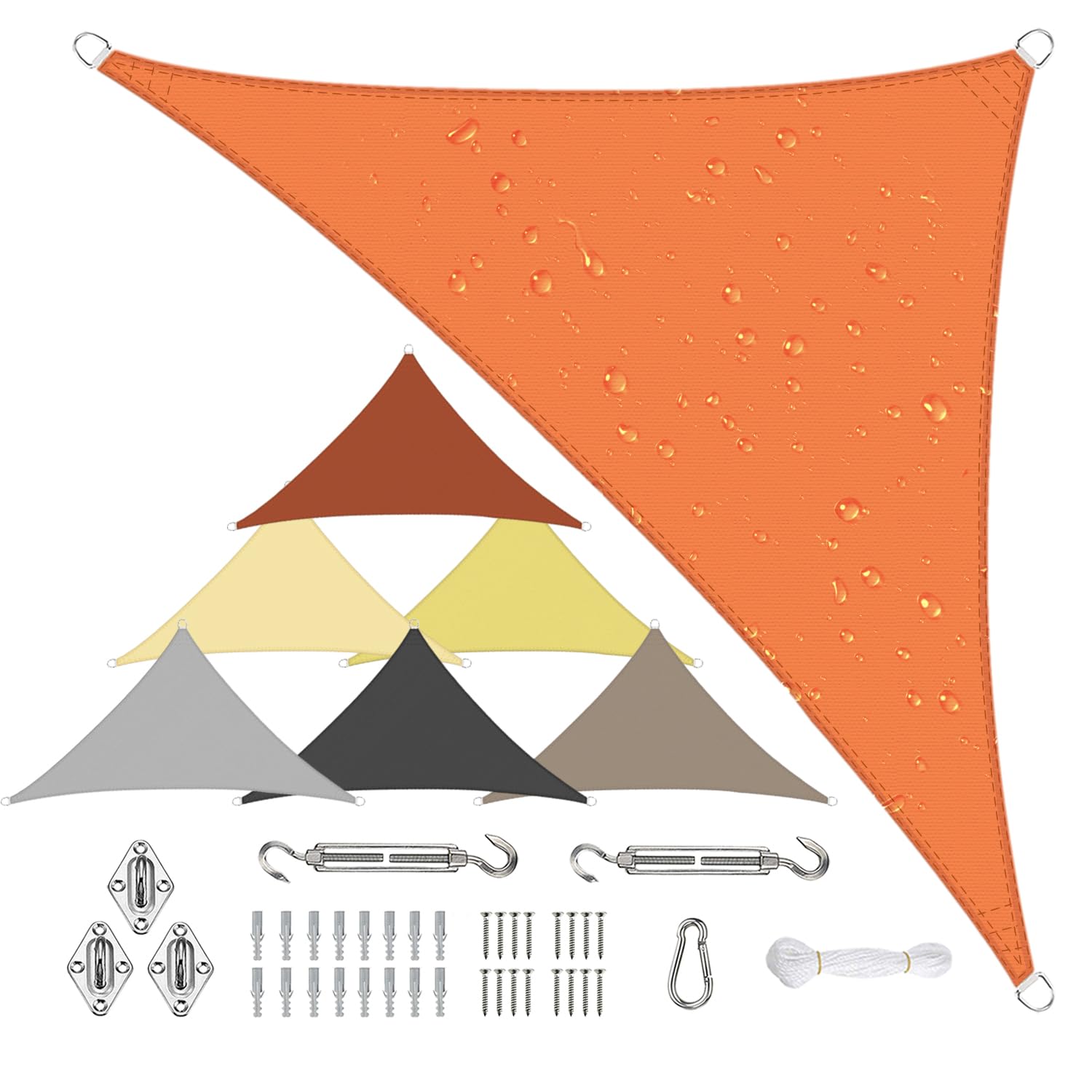 Sichtschutz Sun Sail Shade 3x3x4.3M, Canopy Pergola Covers, 90% Sunscreen Effect, Fabric Durable, for Outdoor Patio Garden - orange — image 1