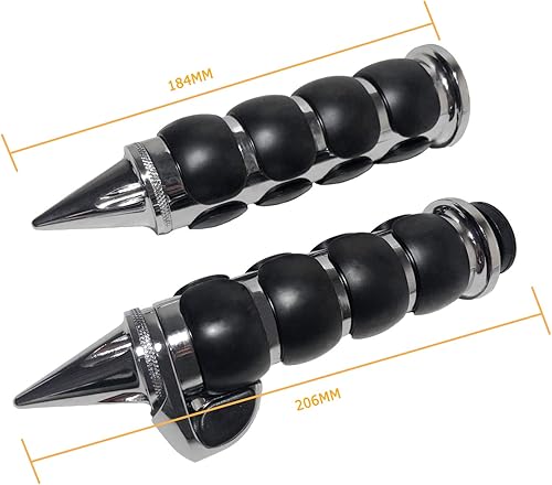 Miniatura 7 de Empuñaduras de mano universales de 1 pulgada para manubrio antideslizantes de 1 pulgada de goma cromada negra para la mayoría de motocicletas,