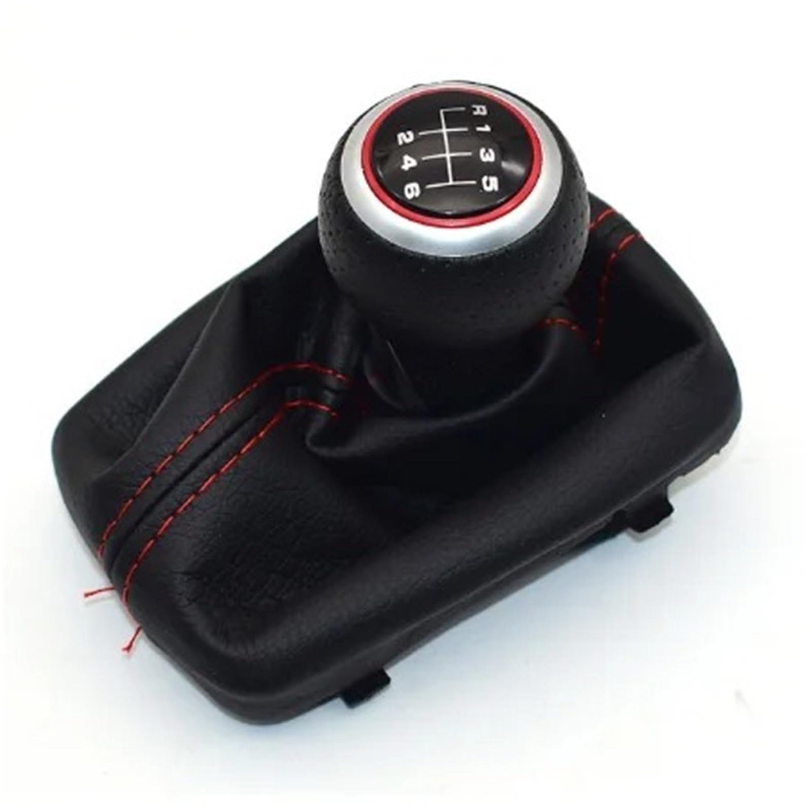 DUFWEHR Shifter Knob for for A4 8E B6 B7 2000-2008 Manual 5 6 Speed Car Gear Shift Shifter Knob Lever Handle Head with Leather Dust-Proof Cover